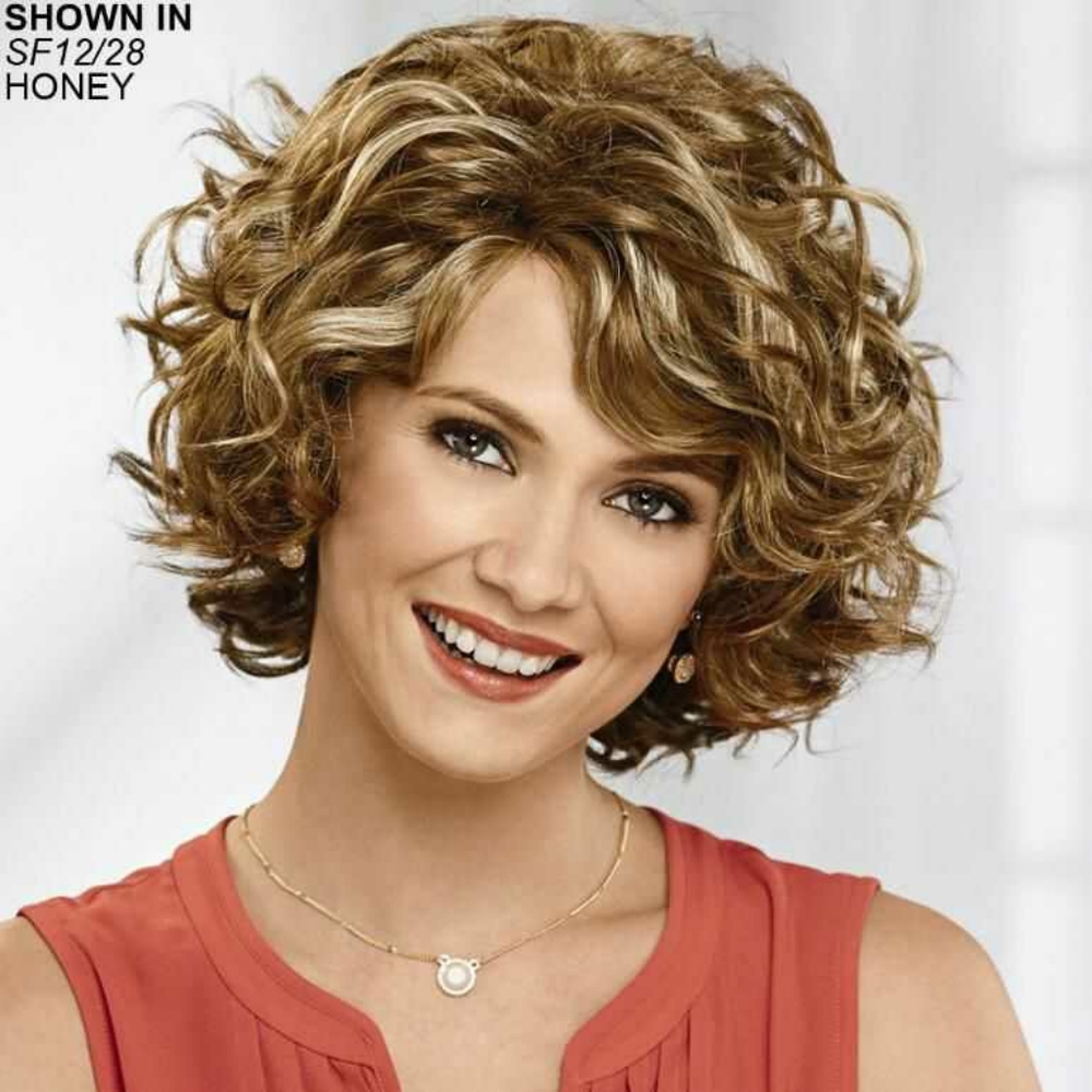 Talia Brown Blonde Ombre Curly Layered Bob Wig Real Hair Feel